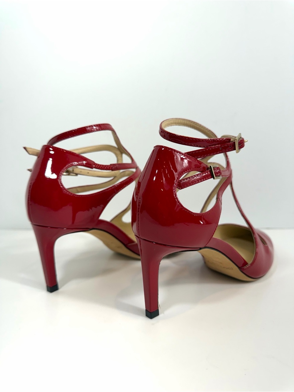 Jimmy Choo Red Patent Leather Strappy Pointed Toe Pumps - Size 36 - Picture 6 of 13